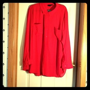 Lane Bryant red blouse Plus Size